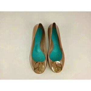 Oka B Womens Ballet Brown Shoes Jelly Gold Piece Emblem Slip On Round Toe Size 7